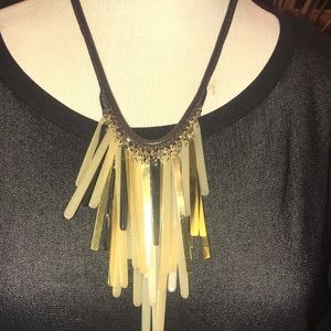 Brown layered statement necklace